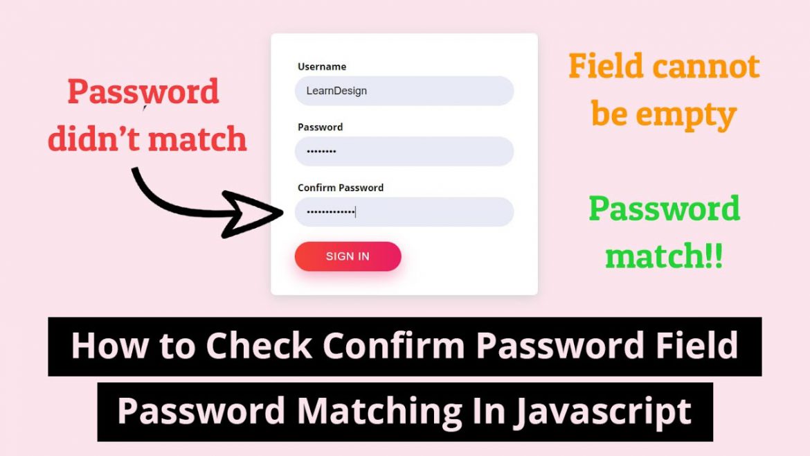 how-to-check-confirm-password-field-password-matching-in-javascript